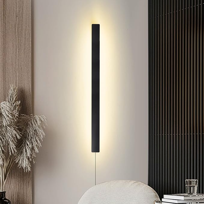 KELUOLY Modern Plug in Long Wall Sconce, 20W Warm White 3000K Acrylic Indoor