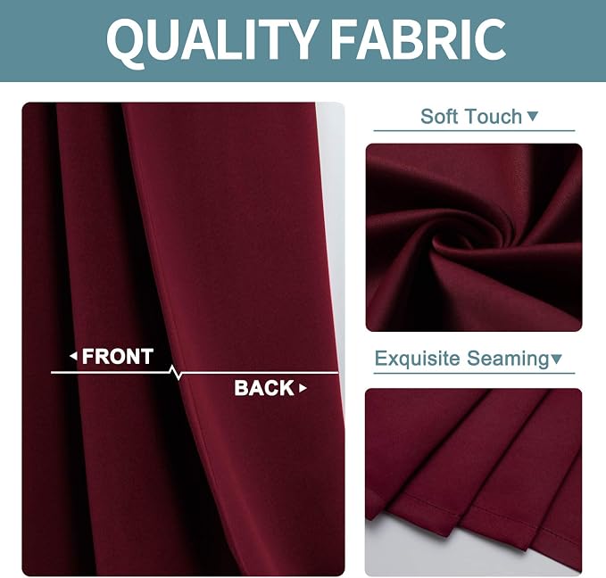 ChrisDowa Burgundyout Curtains 78 inches Long