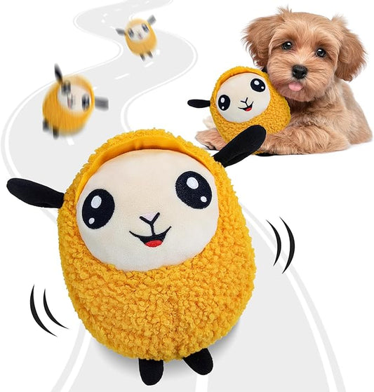 Interactive Moving Dog Toys, 2025 Upgraded Jumping Squeaky Moving Dog Ball, Rechargeable Plush Chew Toys for Small/Medium/Large Dogs to Keep Them Busy (Orange)