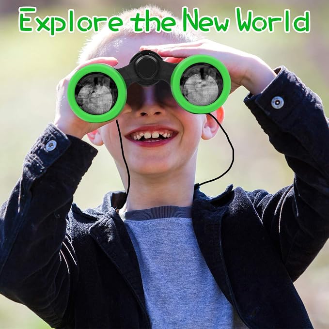 Scotamalone Kids Binoculars Shock Proof Toy Binoculars Set for Age 3-12 Years Old Boys Girls Bird Watching Educational Learning Hunting Hiking Birthday Presents