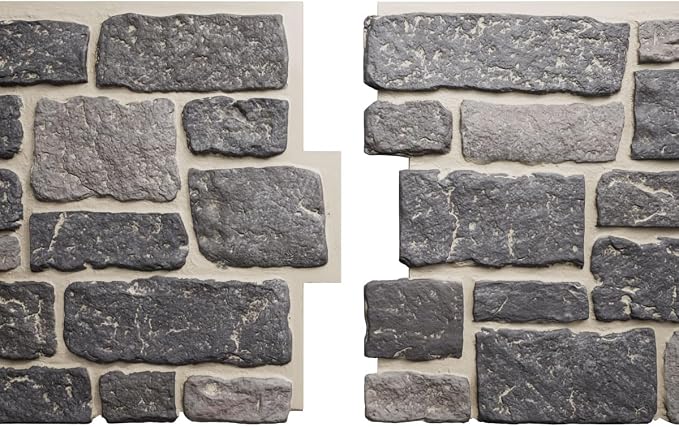 EverStone Cobblestone Faux Stone Panel, Oxford Terrace Color