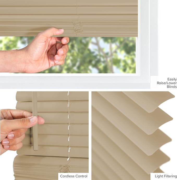 CHICOLOGY Mini Blinds for Indoor Windows – 30"W x 48"H, Cappuccino Horizontal