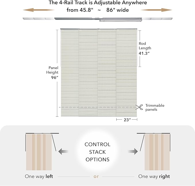 GoDear Design Adjustable Verticsl Sliding Panel Track Blinds