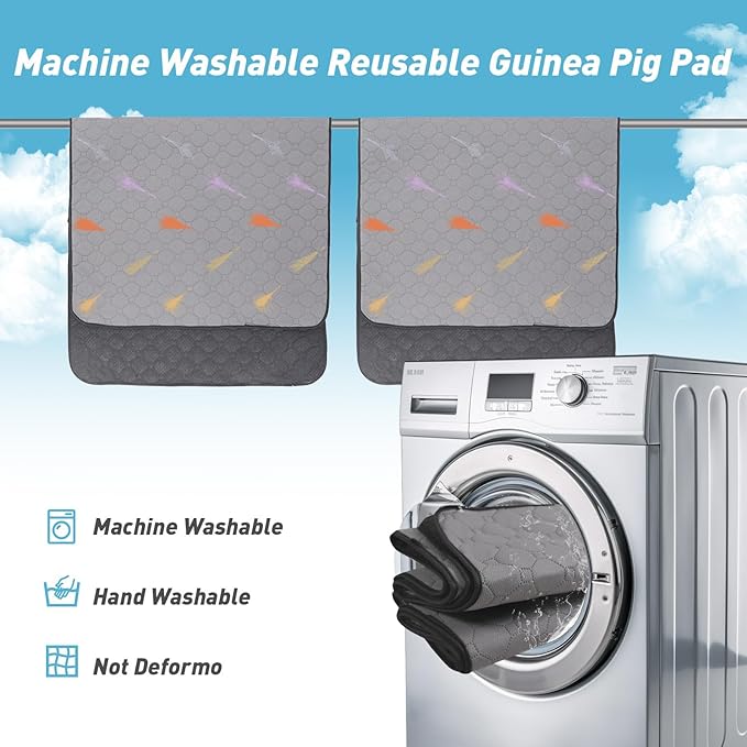 4Pcs Guinea Pig Cage Liners,Guinea Pig Fleece Cage Liners24''X48'' Super Absorbent Washable Pee Pads Reusable for Rabbit Hamster Chinchilla