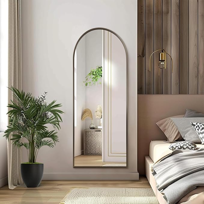 Large Arched Full Length Mirror, Arch Bathroom Wall Mirrors Metal Aluminum