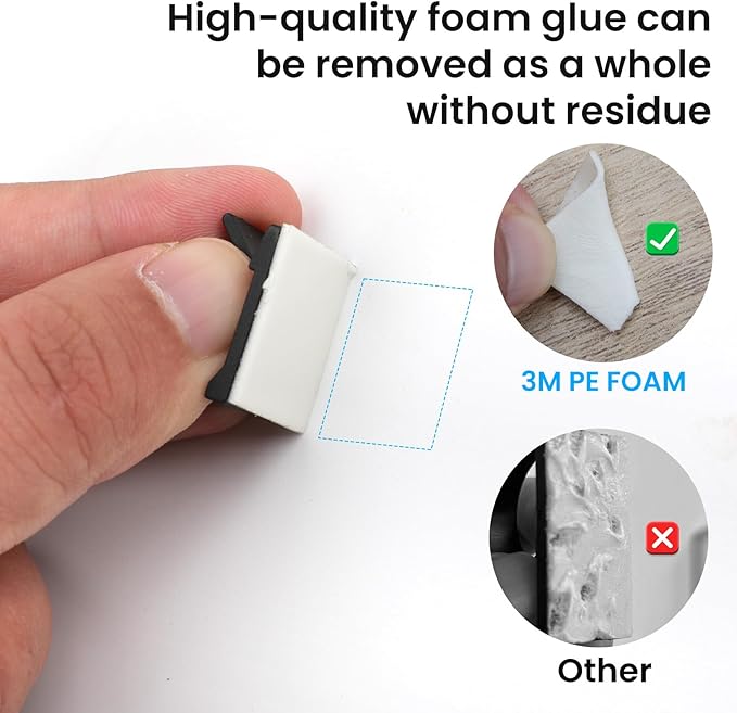 100 PCS Adhesive Cable Clips Black (50 Small & 50 Large), Cable Management Under Desk, Cable Wall Clip, Wire Clips for Cords of Car Dash Cam, HDMI, Extension Cord, TV PC Phone USB Ethernet Coax