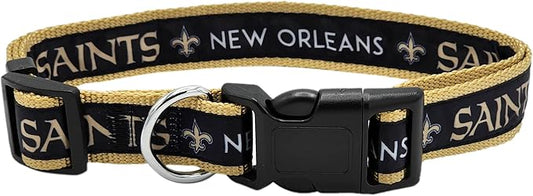 Pets First NFL New Orleans Saints Licensed PET COLLAR, Extra Large - Heavy-Duty, Strong, and Durable Dog Collar. Available in 31 Football Teams and 4 Sizes
