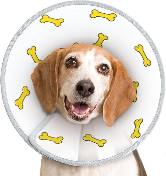 Supet Dog Cone Collar After Surgery to Stop Licking: Adjustable Recovery Elizabeth Collar Alternative for Large Medium Small Dogs, Plastic Pet Head Neck Cone (L)