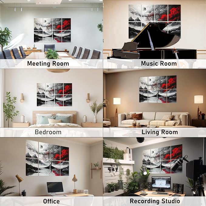 FurnoFlexArt Acoustic Panels Tiles Decorative Room Sound Proof Foam Absorbing