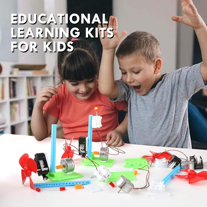 5 Bulk STEM Generator Kits for Kids, DC Motor Science Experiments, Engineering Building Projects Activities STEAM Toys, Class Educational Learning Classroom Activity, Free Energy Hand Generators Kit