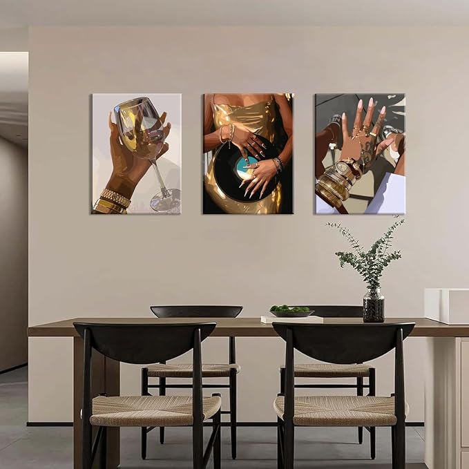 Black Girl Wall Art Set of 3