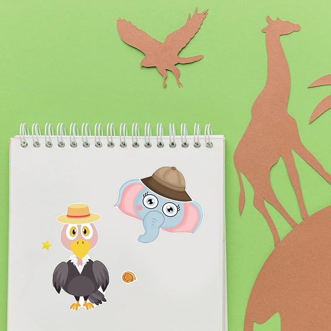24 Sheets Make a Face Animal Stickers for Kids Party Favors | Make Your Own Animal Stickers Birthday Decorations Supplies, Toddlers Crafts Activities Gifts Goodie Bags Stuffers