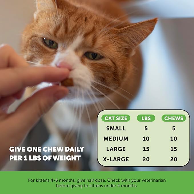 Cat Probiotics Gut + Immune Health Crunchy & Creamy Chews - Digestive Health, Supports Gut Health, Immunity, Healthy Digestion + Cat Constipation Relief - Chicken 30-Day Supply