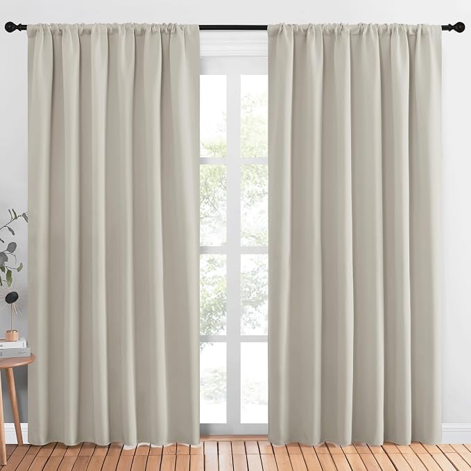 NICETOWN 2 Panels Blackout Curtains, Rod Pocket Thermal Insulated Drapes 84