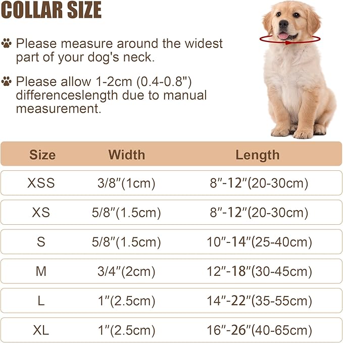 Reflective Dog Collar with Buckle Adjustable Safety Nylon Collars for Small Medium Large Dogs, Light Pink XXS