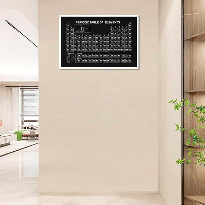 Vintage Periodic Table Poster Periodic Canvas Wall Art Science Elements & Chemistry Classroom Chart Prints Painting For Home Bedroom Classroom Wall Decor 12x16in Unframed