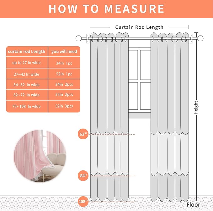 XiDi Pink Curtains for Bedroom, Girls Room Blackout Curtains, Kids Room