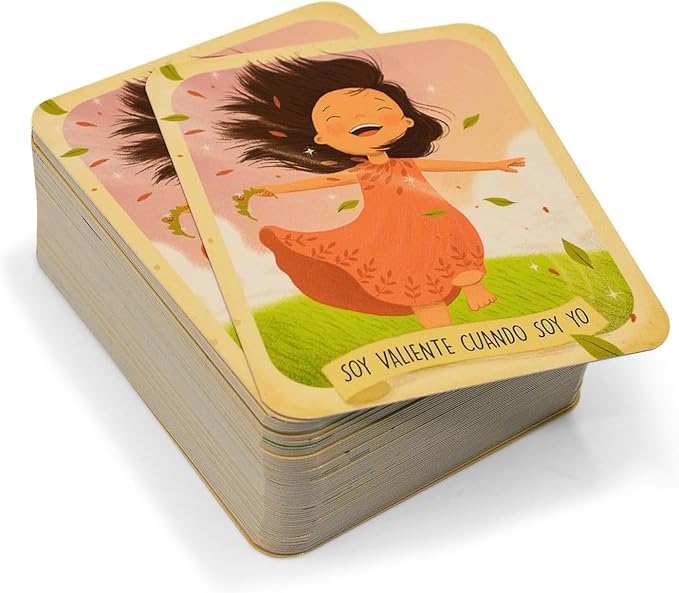 Menique Brilla Memory Matching Game – Spanish Edition – 80 Cards (40 Pairs) with Positive Affirmations for Brave Girls – Mindful Matching Game in Spanish for Confidence and Self-Love