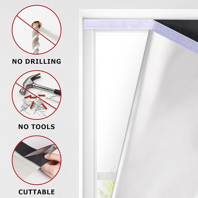 LazBlinds 100% Blackout Roller Shades, No Tools No Drill Cordless Blinds