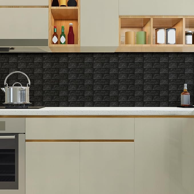 10PCS 3D Wall Panels Peel and Stick Foam, Self-Adhesive Decorative 3D Brick
