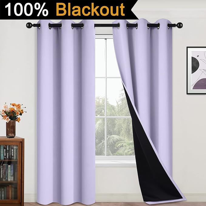 Yakamok 84 Inch Length 100% Blackout Curtains