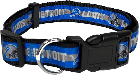 NFL Detroit Lions Dog & Cat Collar - Large, Shiny & Colorful, Licensed by The NFL