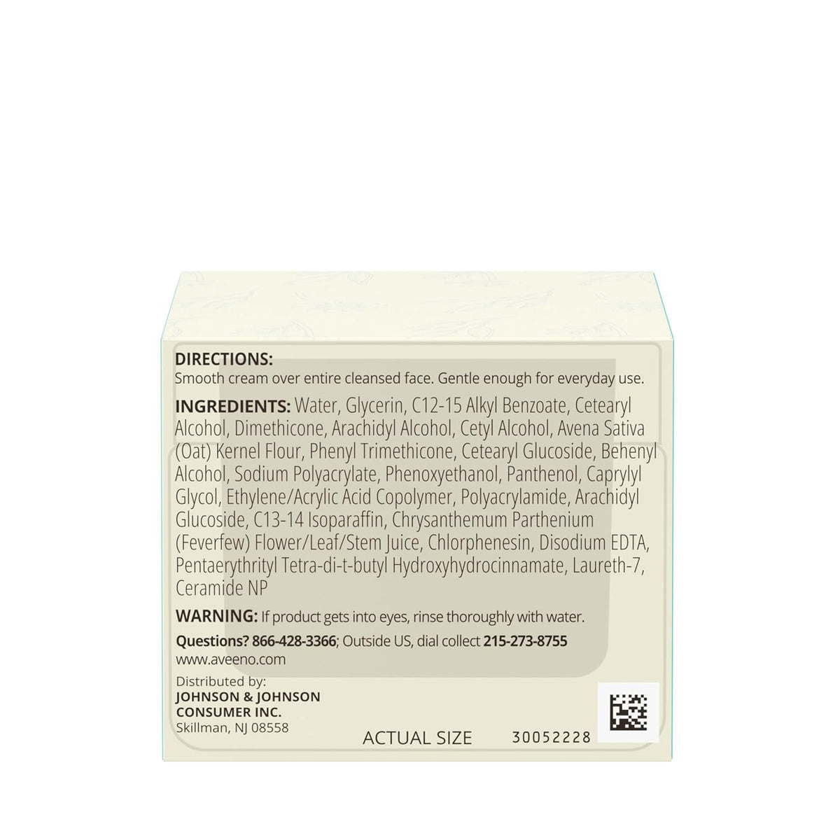 Aveeno Calm + Restore Facial Moisturizer Face Cream for Redness Relief, Non-Comedogenic, Ceramide & Vitamin B5, Hydrating for Dry, Sensitive Skin, Hypoallergenic, Fragrance-Free, 1.7 oz