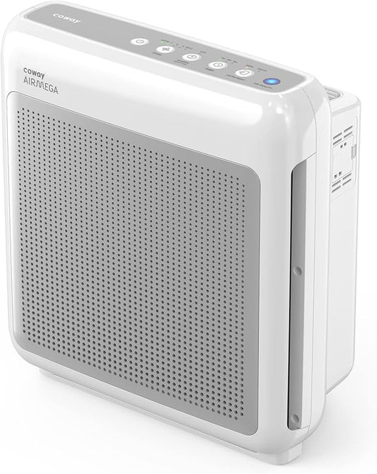 COWAY Air Purifiers for Home Up to 1,748 ft², HEPA Filter for Smoke, Allergies, Pet Dander, Odor, Air Quality Monitor, Auto & Eco Mode, Timer, Filter Indicator, 3yr Warranty, Airmega 200M White
