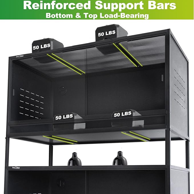 Reptile Terrarium 120 Gallon Large, PVC Enclosure Breeding Tank for Bearded Dragon Gecko Lizard Snake, Wide Breeding Lounge Vivarium Area with Ventilation, Suit for Juvenile to Adult Reptiles