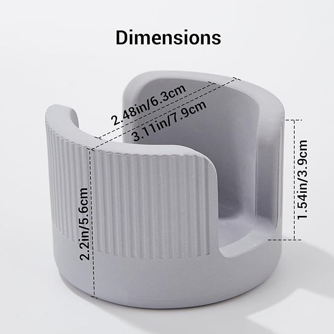Quick Drying Diatomite Stone Sponge Holder, Compact Sponge Caddy for Kitchen Sink Counter, Water-Absorbing Round Organizer with Wide Slot, 1 Pack, Light Grey