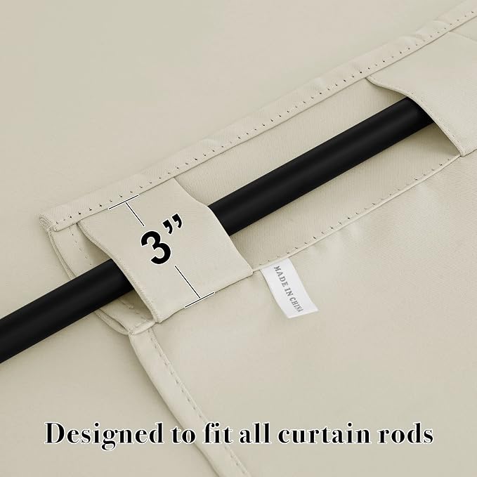 RYB HOME Blackout Curtains for Living Room, Back Tab & Rod Pocket Top