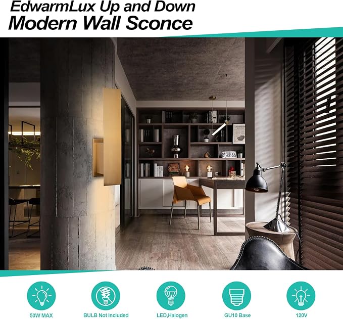 Edwarmlux Indoor Wall Sconces, Modern Wall Lights, Up and Down Wall Mount Light