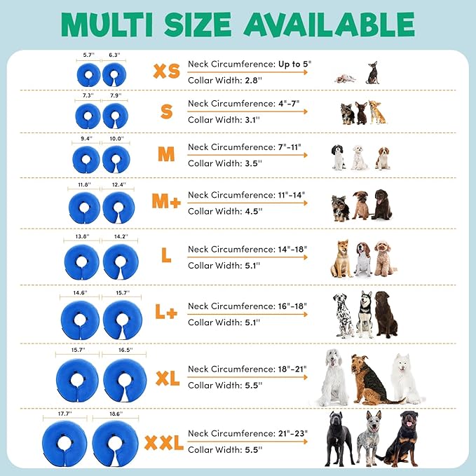 BENCMATE Inflatable Dog Cone Collar Alternative, Soft Dog Cone for Small Medium Large Dogs and Cats, Neck Recovery ECollar Donut Collar After Surgery (XXLarge, Purple)