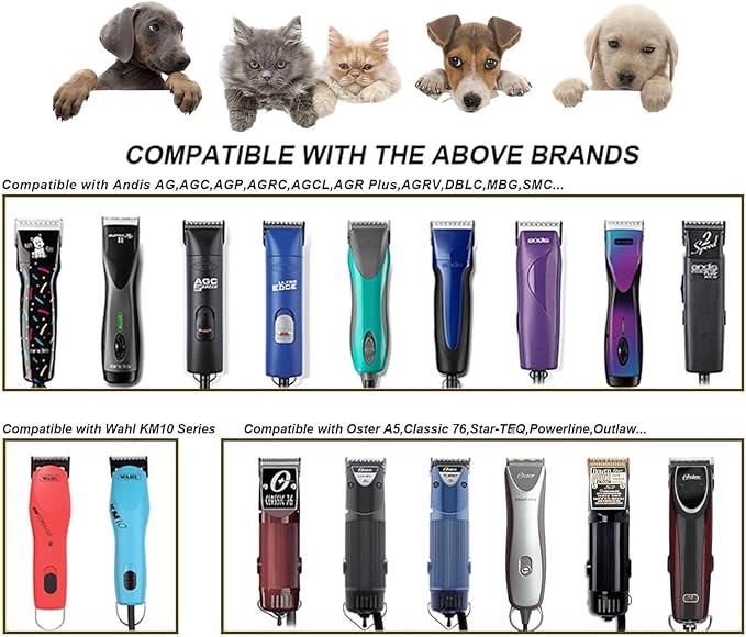 2PCS 5FW Wide Blades for Dog Grooming Blades Compatible with Andis,Oster A5,Wahl km10 Dog Clippers,Size-#5FW, 1/4-Inch Cut Length (6.3mm)(2pcs #5FW)