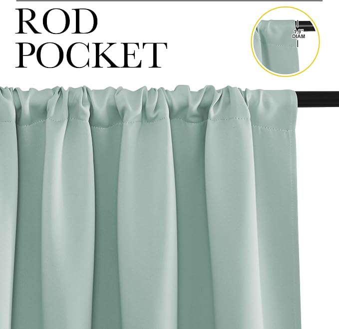 NICETOWN Curtains for Living Room 2 Panels, Rod Pocket Thermal Drapes for