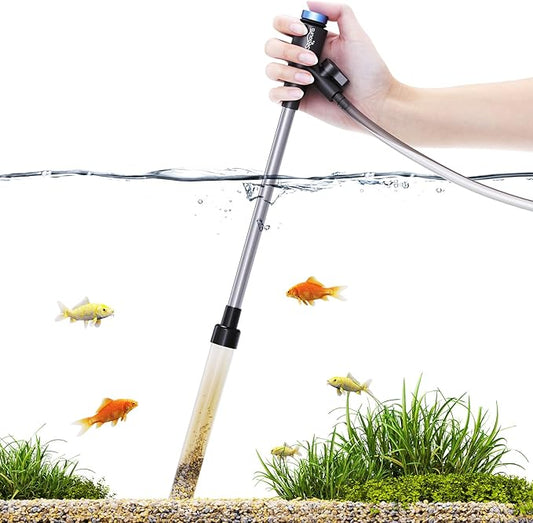 Gravel Vacuum for Aquarium, Fish Tank Cleaner Kit, Mini Manual Fishtank Vacuum Cleaner, Small Aquariums Water Changer, Adjustable Siphon Pump Use for Fish Turtle Tanks Cleaning Manure Wash Sand