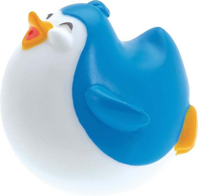 Nuby Penguin Slide Bath Toy Play Set with 4 Bath Squirters - Baby Bath Toys for Boys and Girls 12+ Months - Suction Cup Toy Attaches to Shower Wall
