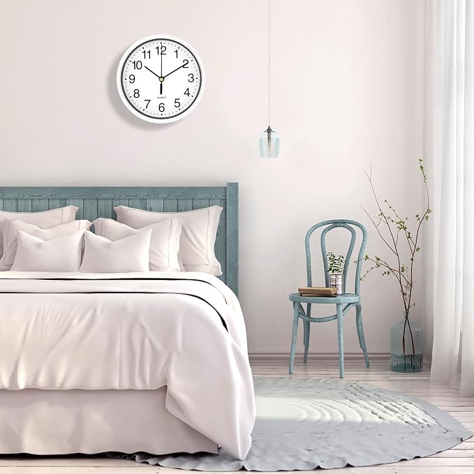 Silent Wall Clock Non Ticking, 6 Inch Wall Clocks Battery Operated, Small