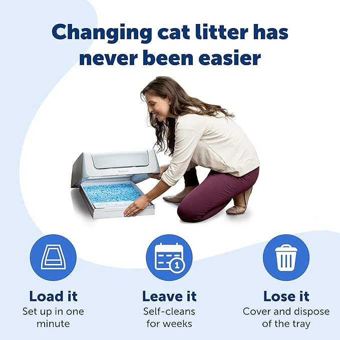PetSafe ScoopFree Disposable Crystal Cat Litter Tray - Easy Cleaning Box - Refill Tray for Electric Litter Box - Fragrance Free - 4.3 lb Bags - 3 Pack