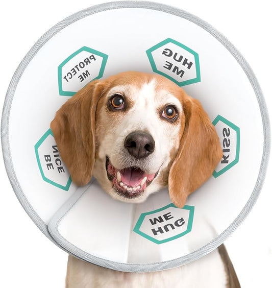 Supet Dog Cone Collar After Surgery to Stop Licking: Adjustable Recovery Elizabeth Collar Alternative for Large Medium Small Dogs, Plastic Pet Head Neck Cone (L)