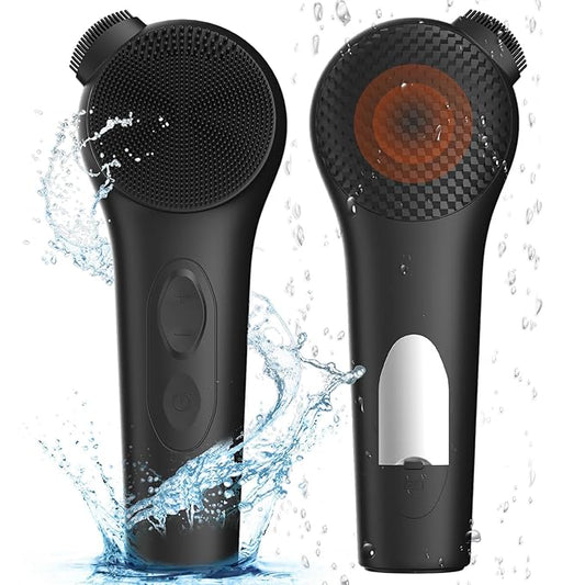 Landmore Silicone Face Scrubber, Electric Facial Cleansing Brush Rechargeable, Waterproof Face Brush for Cleansing, Exfoliating, Massaging, Electric Face Scrubber for Women & Men