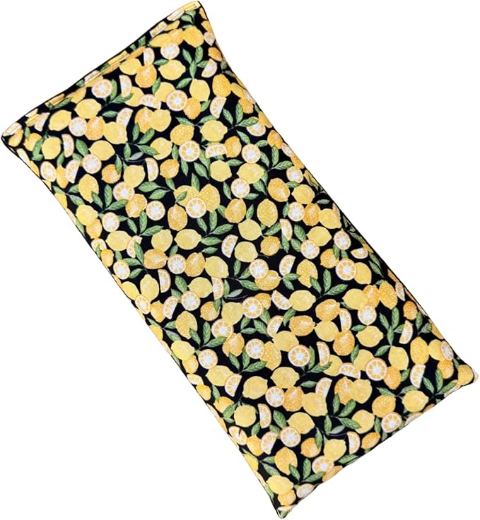 Large Microwave Heating Pad with Flax Seed, Scented or Unscented, Good for Back Pain or Cramps, Moist Heat Therapy or Ice Pack, Microwavable Bean Bag, 6" x 12" (Lemon, Peppermint)