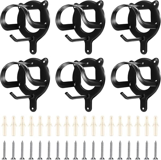 Dunzy 6 Counts Horse Bridle Rack Bridle Bracket Bridle Hooks Horse Tack Storage Halter Hanger Metal Bridle Holder with Tubes and Screw for Barn Supplies, Black