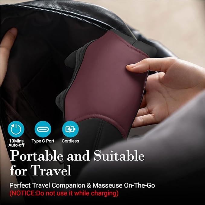 Shiatsu Neck Massager with Heat - Ideal Gift for Her,Him Cordless 4D Expert Neck Shoulder Massage for Pain Relief,Upgarded Kneading Massager for Muscle Relaxation