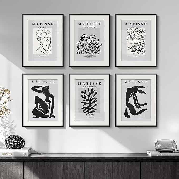 Framed Matisse Wall Art for Living Room, Abstract Aesthetic Pictures for Bedroom