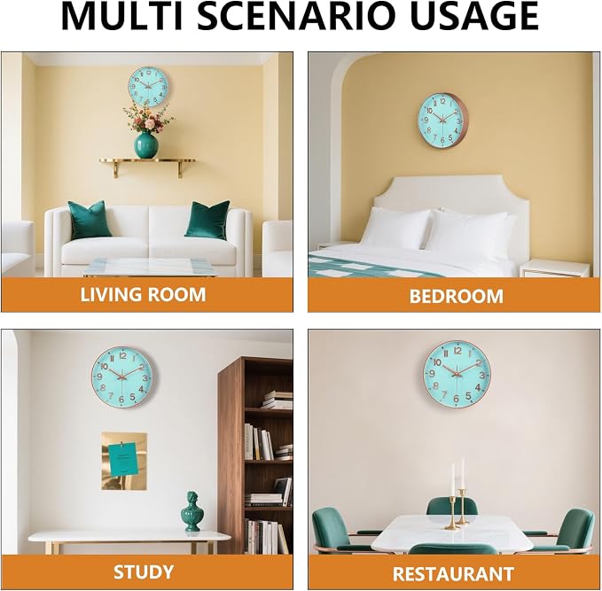 Modern Wall Clock, 10 Inch Digital Wall Clocks Battery Operated, Round Non