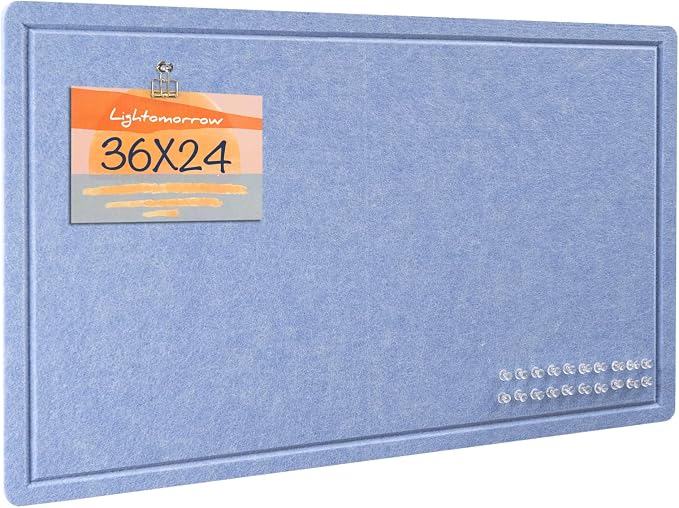 Lightomorrow Bulletin Board, 36 x 24 inches Felt Board