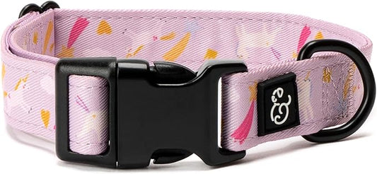 Lucy & Co. Unicorn Magic Dog Collar - Durable Lightweight Designer Collar for Pets - Adjustable Metal Safety Buckle (Large, Purple & Pink Unicorns)