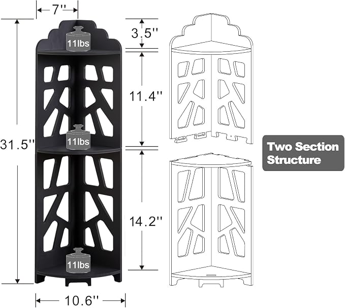 J JINXIAMU Corner Shelves, Corner Shelf Stand Waterproof Great