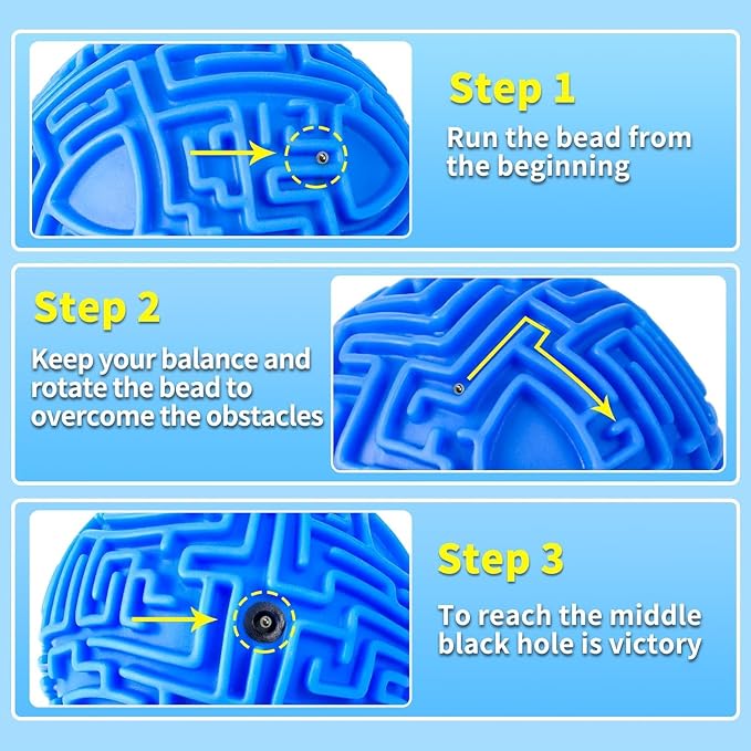 YongnKids 2 Pcs 3D Puzzle Maze Ball Brain Teaser for Kids Boys Girls | Gravity Puzzle Ball Educational Toys for Student Teens Adults, Travel, Classroom Prize,Family Party,Birthday Gift(blue,green)